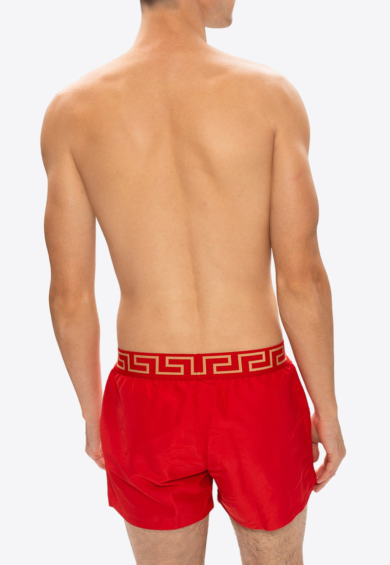 Versace Greca-Waistband Swim Shorts Red ABU01022 A232415-A9X2