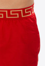 Versace Greca-Waistband Swim Shorts Red ABU01022 A232415-A9X2