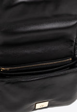 Loewe Goya Puffer Leather Shoulder Bag Black AP40P41X01 0-BLACK