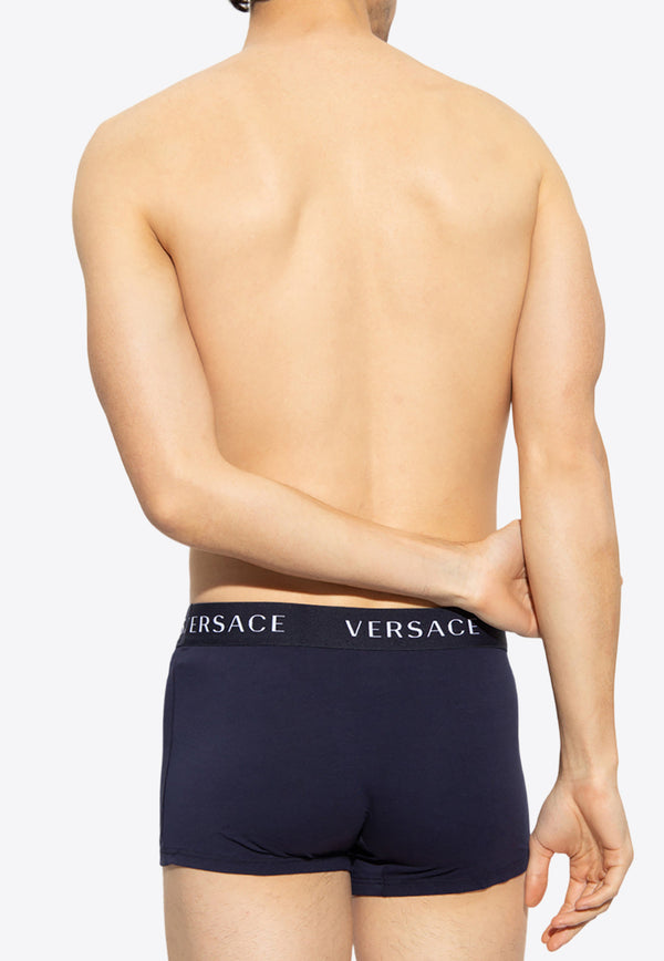 Versace Logo-Waistband Boxers - Set of 3 Navy AU04321 AC00058-A9A3