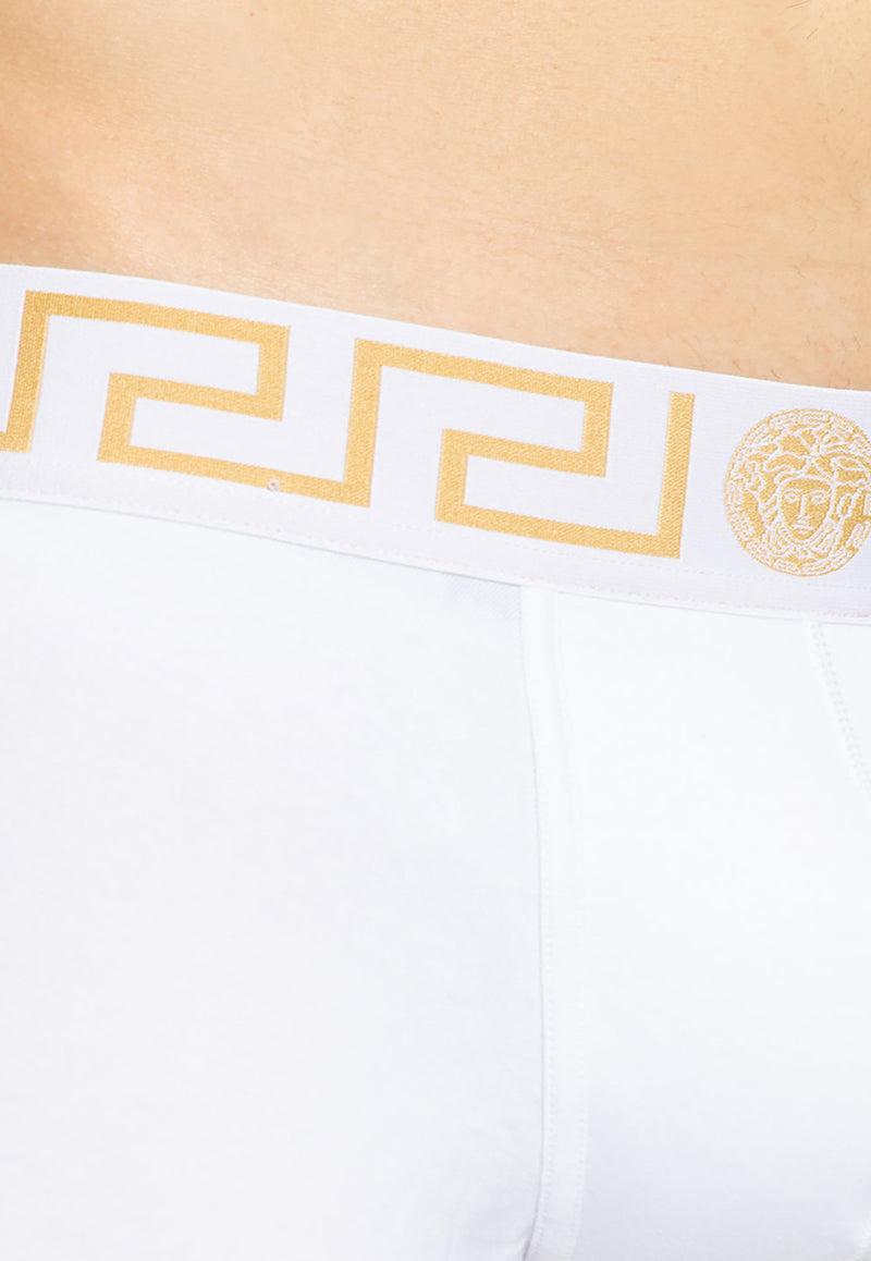 Versace Greca Border Long Trunks - Pack of 2 AU10192 A232741-A81H White