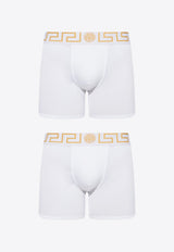 Versace Greca Border Long Trunks - Pack of 2 AU10192 A232741-A81H White