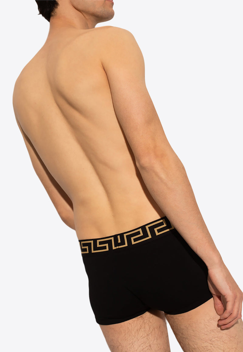 Versace Greca Border Trunks - Pack of 3 AU10326 A232741-A80G Black