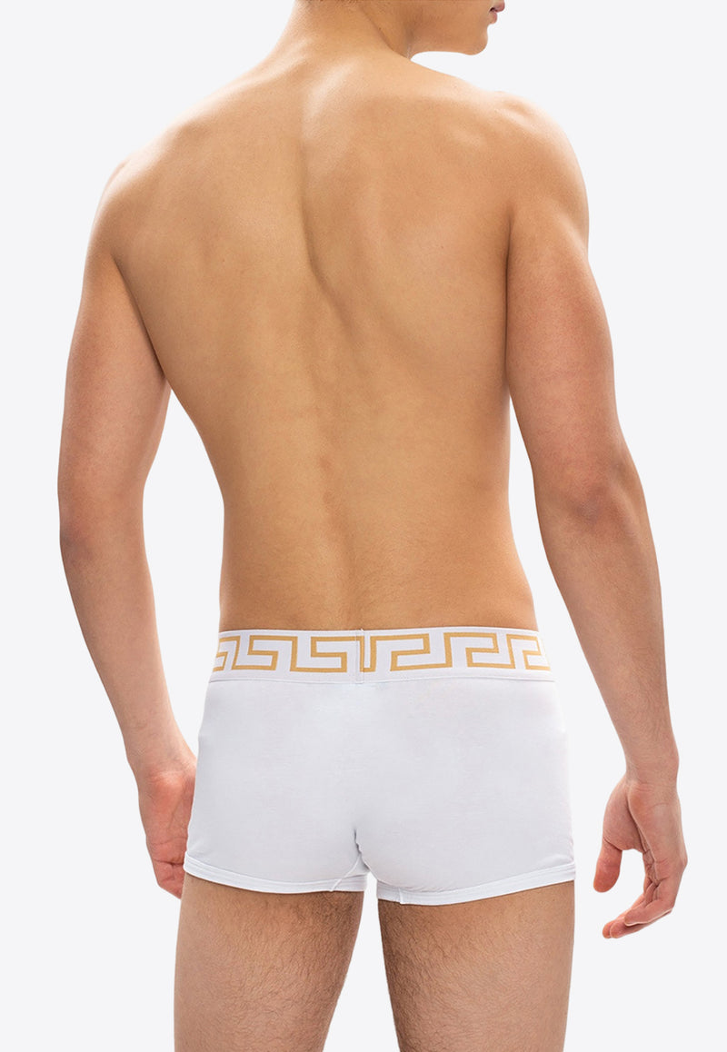 Versace Greca Border Trunks - Pack of 3 AU10326 A232741-A81H White