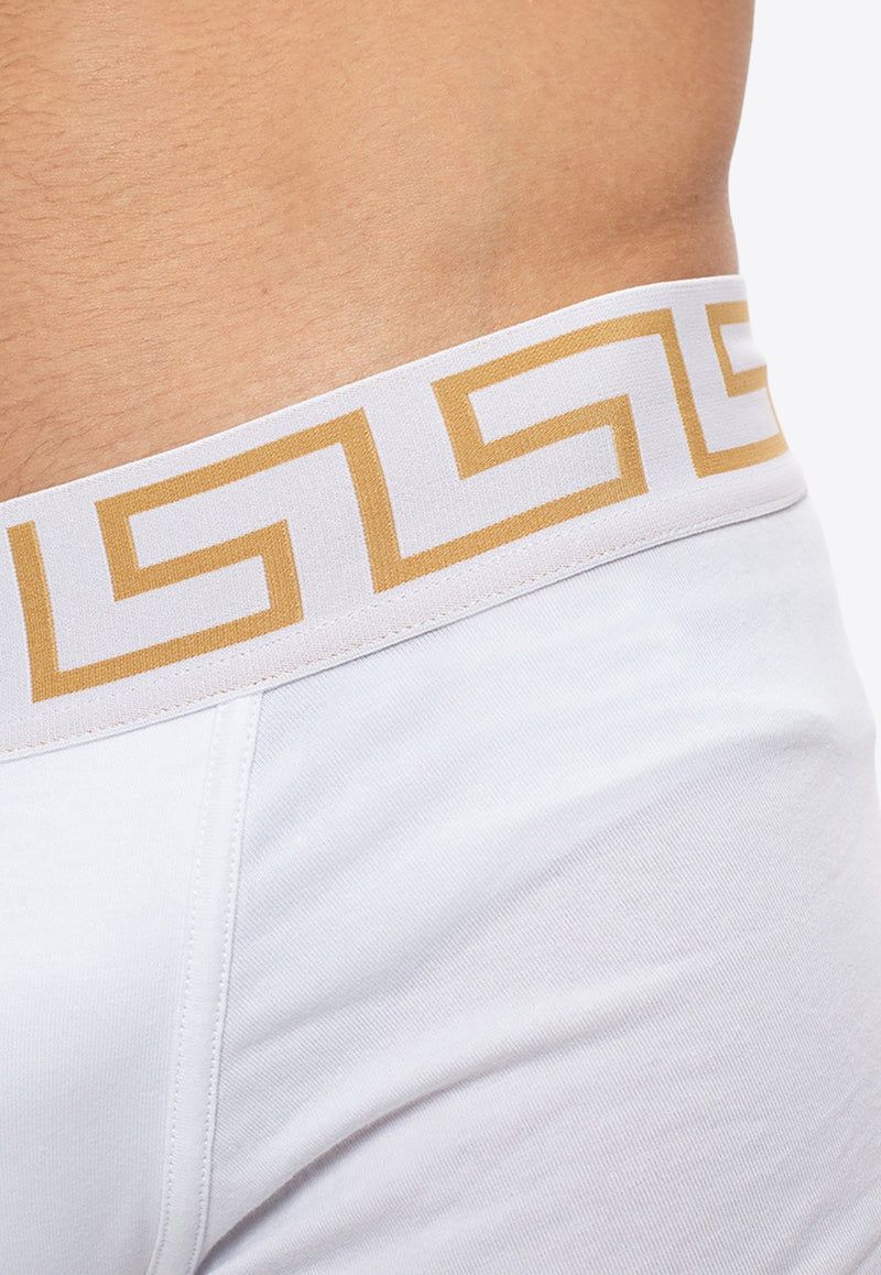 Versace Greca Border Trunks - Pack of 3 AU10326 A232741-A81H White