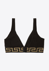 Versace Greca Border Triangle Bra AUD01047 A232741-A1008 Black