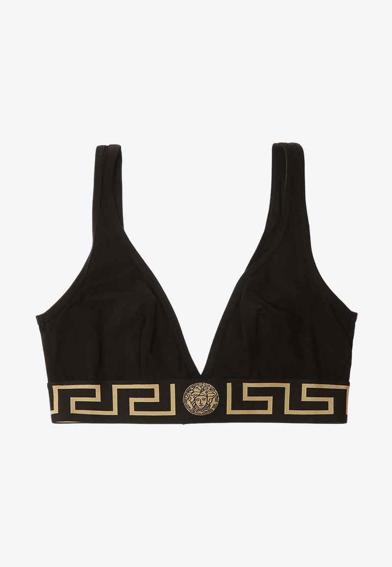 Versace Greca Border Triangle Bra AUD01047 A232741-A1008 Black