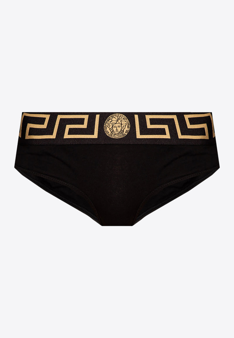 Versace Greca Border Thong AUD01071 A232741-A1008 Black