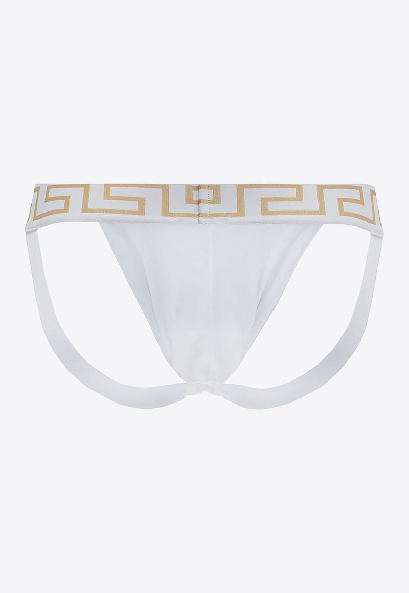 Versace Greca Border Jock Straps AUU01017 A232741-A81H White