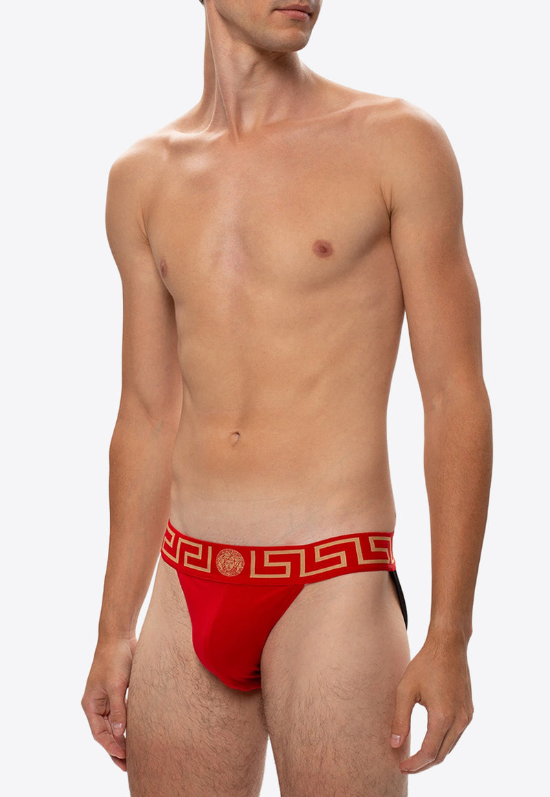 Versace Greca Border Jock Straps AUU01017 A232741-A9X2 Red