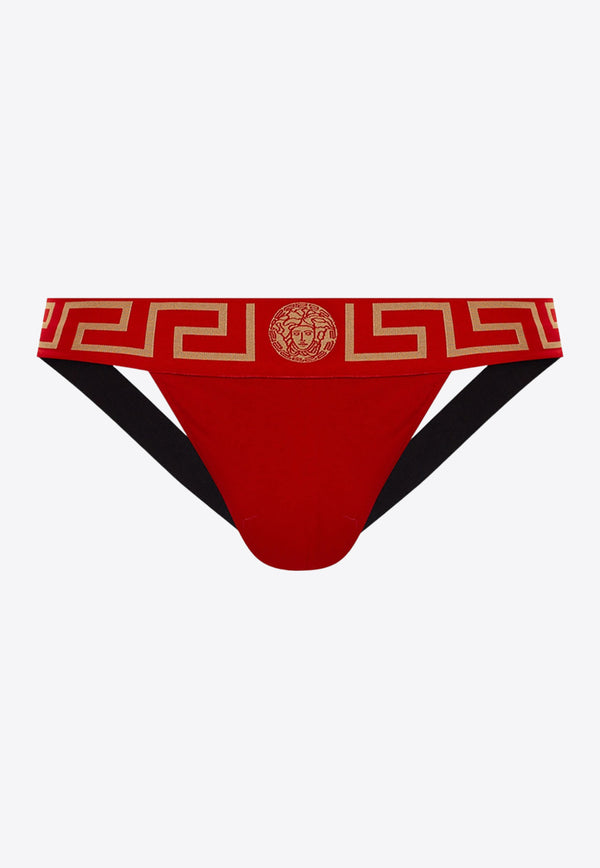 Versace Greca Border Jock Straps AUU01017 A232741-A9X2 Red