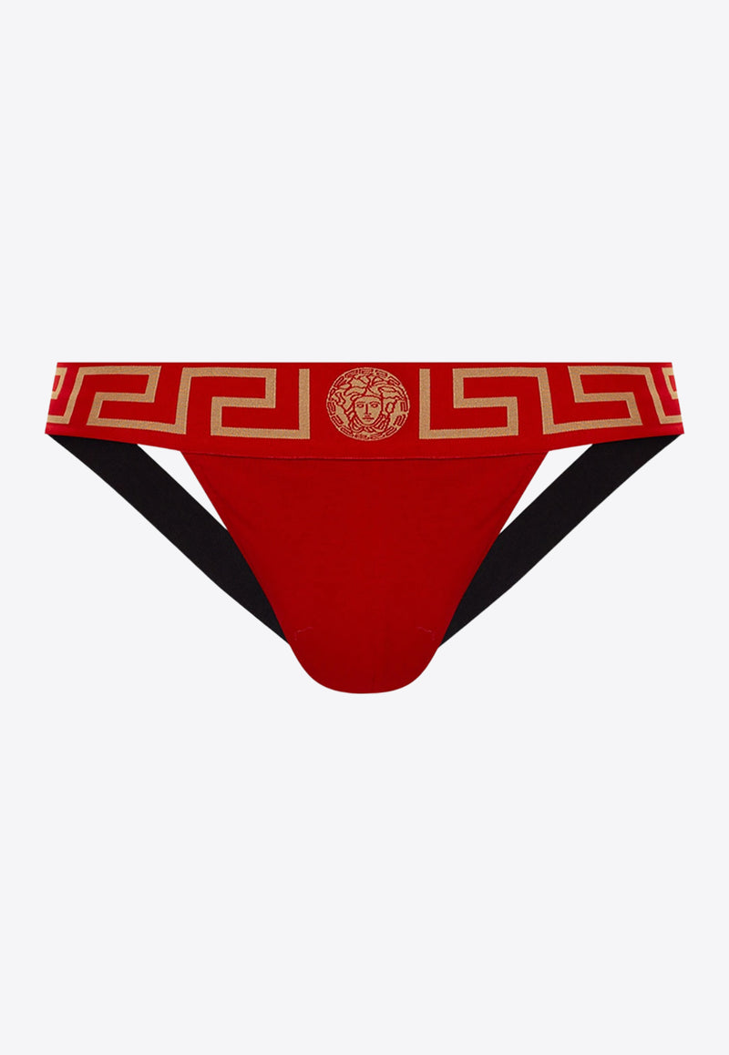 Versace Greca Border Jock Straps AUU01017 A232741-A9X2 Red