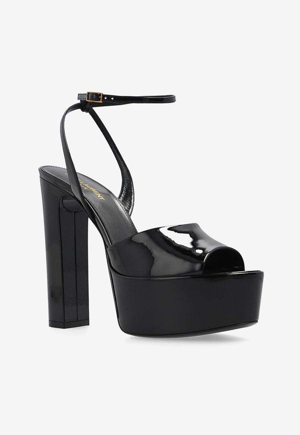 Saint Laurent Jodie 145 Platform Sandals in Patent Leather 701788 1TV00-1000 Black