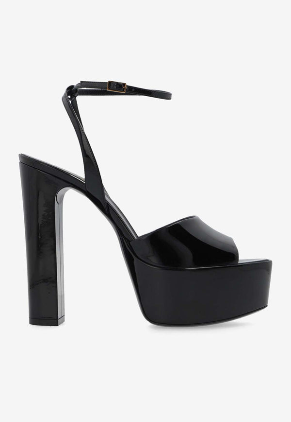 Saint Laurent Jodie 145 Platform Sandals in Patent Leather 701788 1TV00-1000 Black