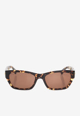 Bottega Veneta Rectangular-Framed Sunglasses Brown 703254 V2330-2819