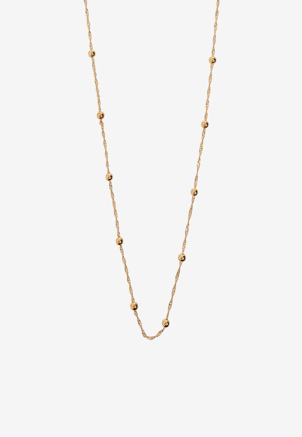 Saint Laurent Ball and Intertwined Chain Long Necklace 703964 Y1500-8204 Gold