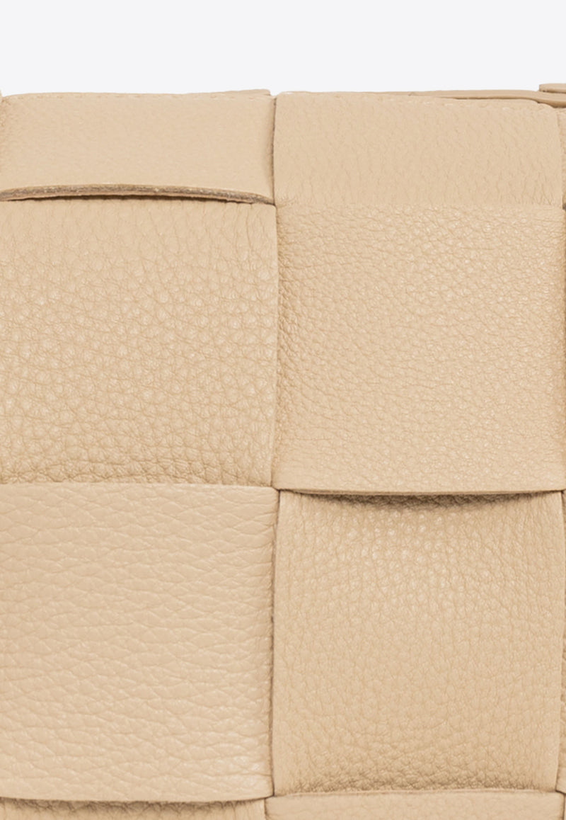 Bottega Veneta Medium Brick Cassette Shoulder Bag in Intrecciato Leather Porridge 715655 V17H1-9776