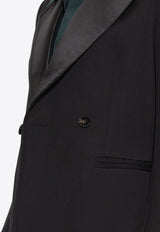 Bottega Veneta Double-Breasted Compact Wool Blazer Black 716069 VKIV0-1000