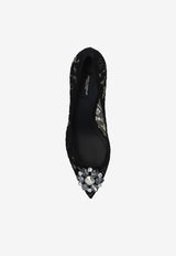 Dolce & Gabbana Bellucci 60 Lace Pumps with Brooch Black CD0066 AL198-80999
