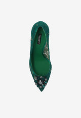 Dolce & Gabbana Bellucci 90 Lace Pumps with Brooch Green CD0101 AL198-8M072