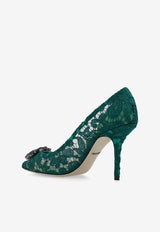 Dolce & Gabbana Bellucci 90 Lace Pumps with Brooch Green CD0101 AL198-8M072