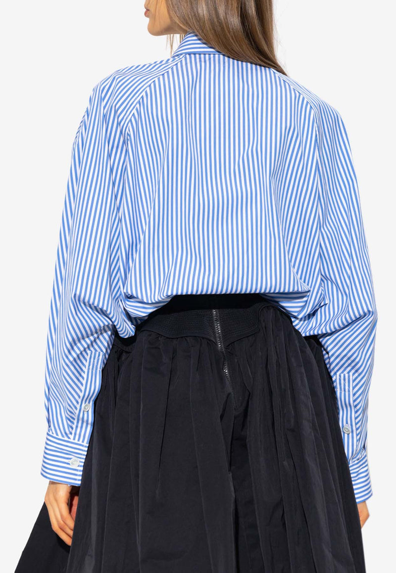 Bottega Veneta Compact Stripe Long-Sleeved  Shirt Blue 725636 V2FC0-9073
