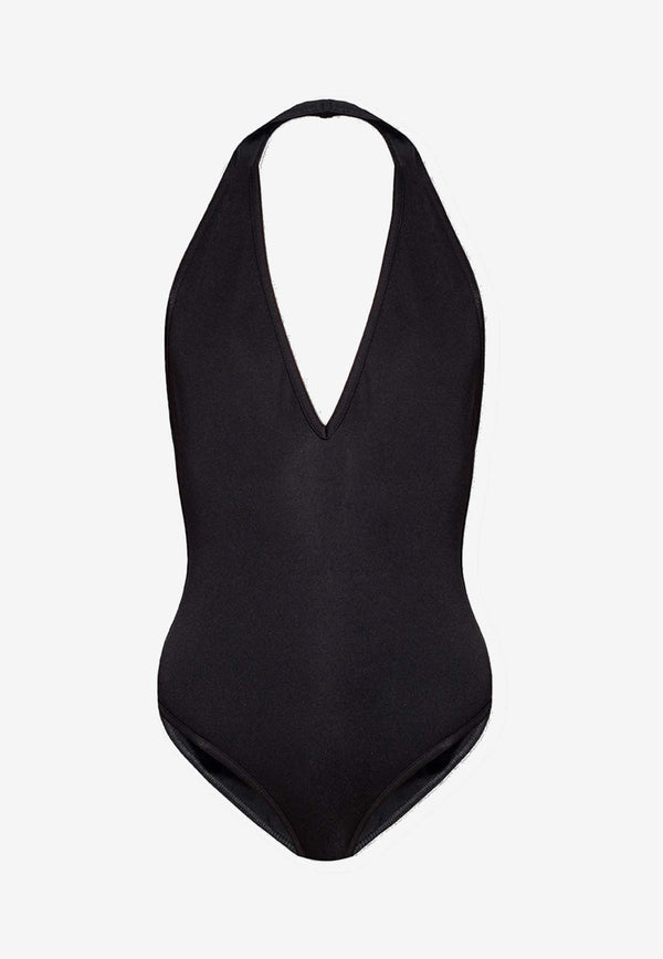 Bottega Veneta Halterneck One-Piece Swimsuit Black 725849 V2LF0-1000