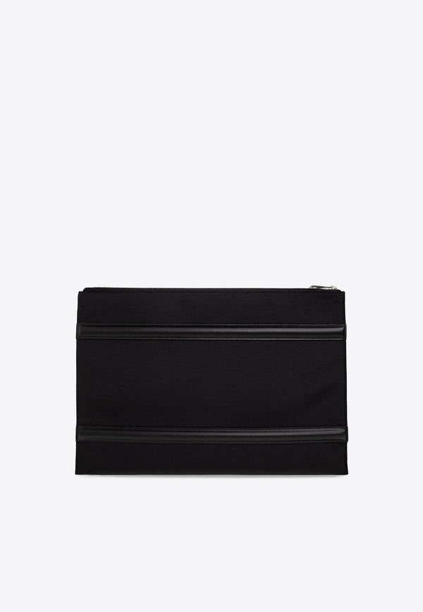 Alexander McQueen The Harness Logo Clutch Bag Black 726315 1AALD-1000