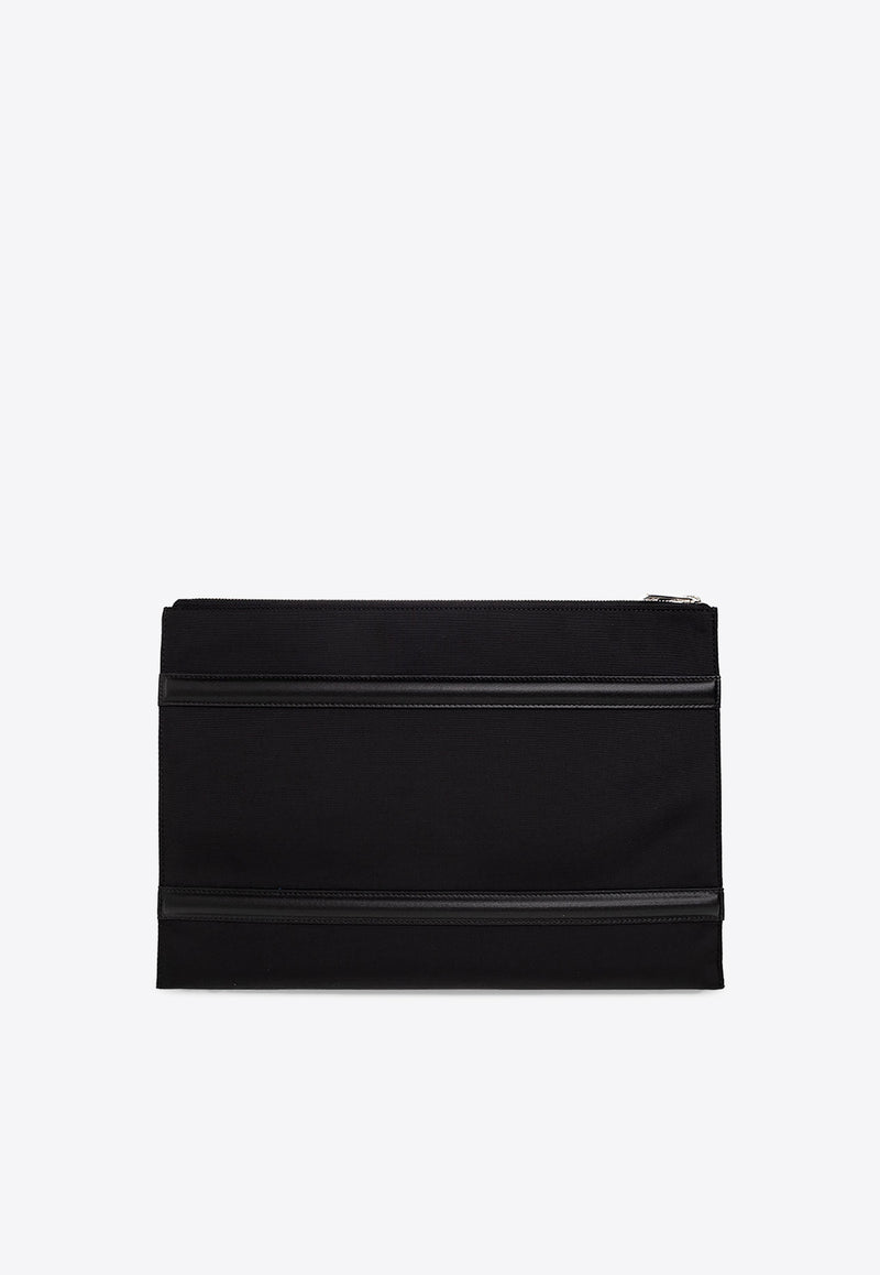 Alexander McQueen The Harness Logo Clutch Bag Black 726315 1AALD-1000