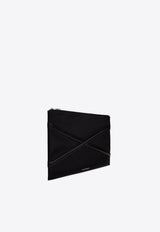 Alexander McQueen The Harness Logo Clutch Bag Black 726315 1AALD-1000