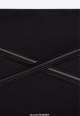 Alexander McQueen The Harness Logo Clutch Bag Black 726315 1AALD-1000