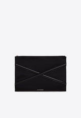 Alexander McQueen The Harness Logo Clutch Bag Black 726315 1AALD-1000