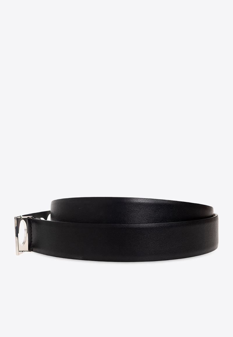 Alexander McQueen The Grip Buckled Belt in Calf Leather Black 726342 1AAD0-1000