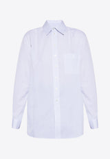 Saint Laurent Pinstripe Long-Sleeved Shirt 726934 Y5G30-9019 White