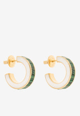 Bottega Veneta Enameled Hoop Earrings Malachite 732670 VCCU7-3161