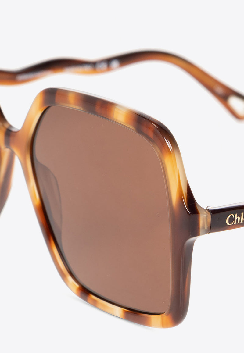Chloé Zelie Square Sunglasses Brown CH0086S-005 0-0