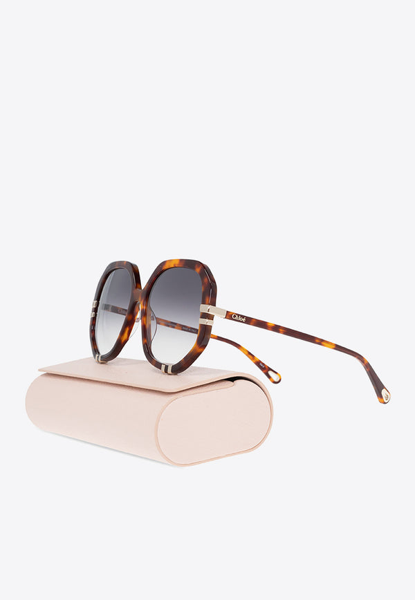 Chloé West Geometric Sunglasses Gray CH0105S-004 0-0
