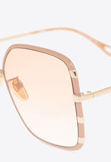 Chloé Celeste Rectangular Sunglasses Pink CH0143S-003 0-0