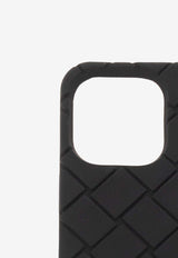 Bottega Veneta iPhone 14 Pro Intreccio Case with Strap Black 733830 V0EY0-1000