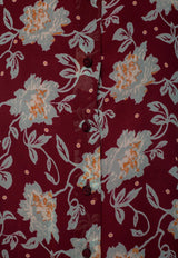 Chloé Floral Print Silk Dress Burgundy CHC19ARO61 347-9L0