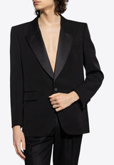Saint Laurent Single-Breasted Tuxedo Blazer 735685 Y7E63-1000 Black