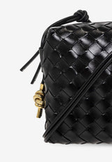 Bottega Veneta Small Loop Intrecciato Leather Crossbody Bag Black 736130 V2GV1-1019