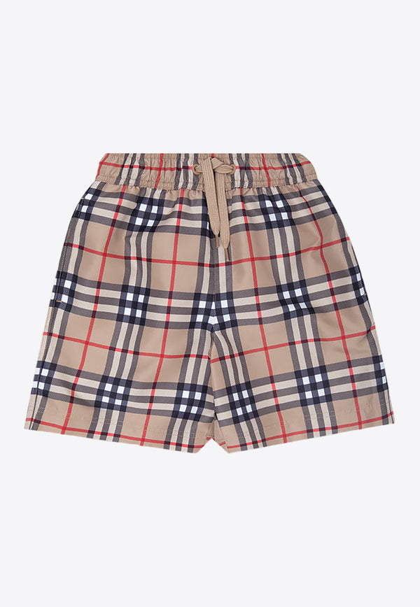 Burberry Kids Boys Malcolm Checked Shorts Beige 8062274 A7028-ARCHIVE BEIGE IP CHK