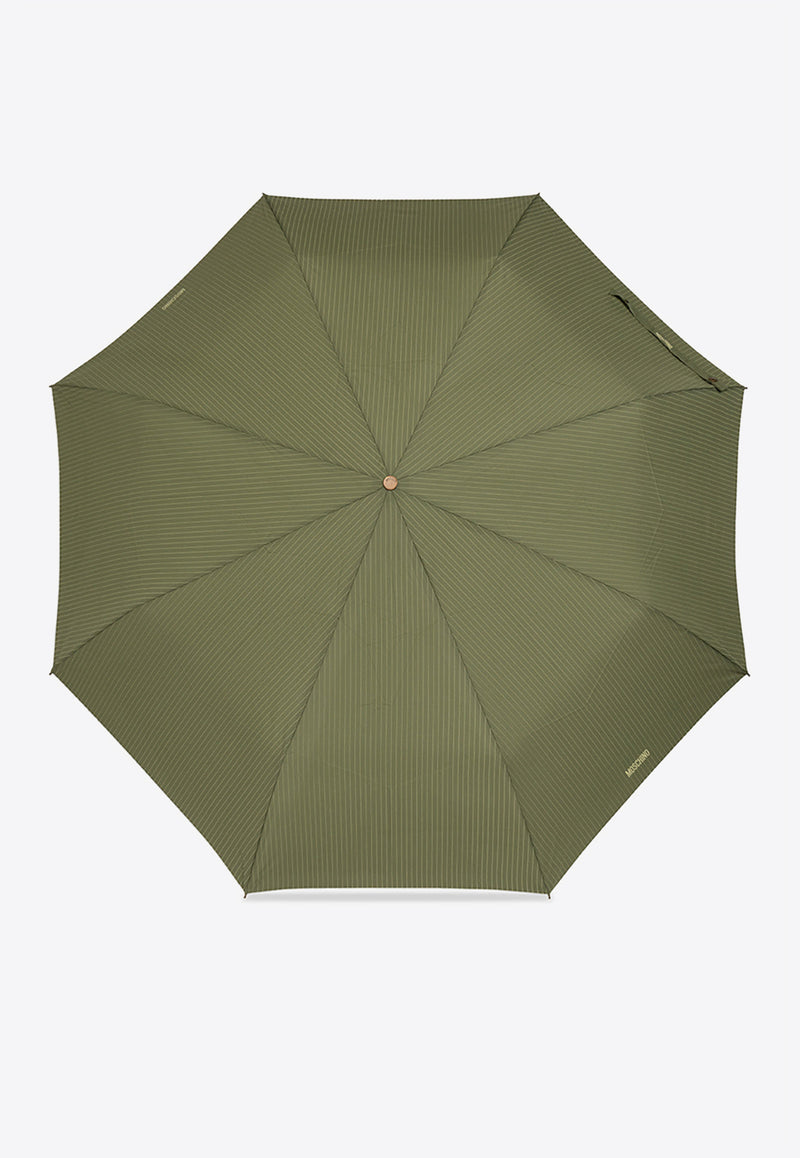 Moschino Pinstriped Folding Umbrella 8509 TOPLESSM-GREEN