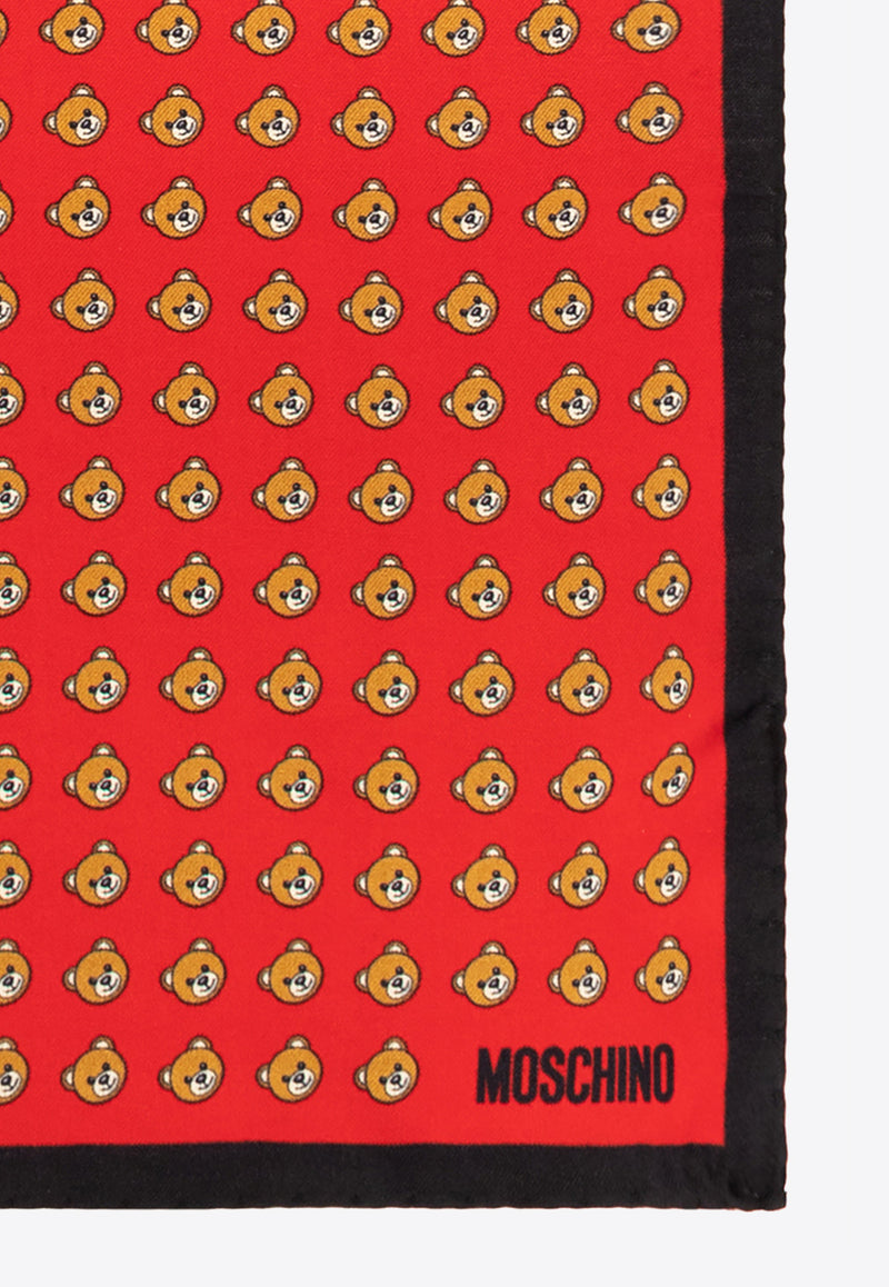 Moschino Bear-Motif Silk Pocket Square E5000 M5261-003