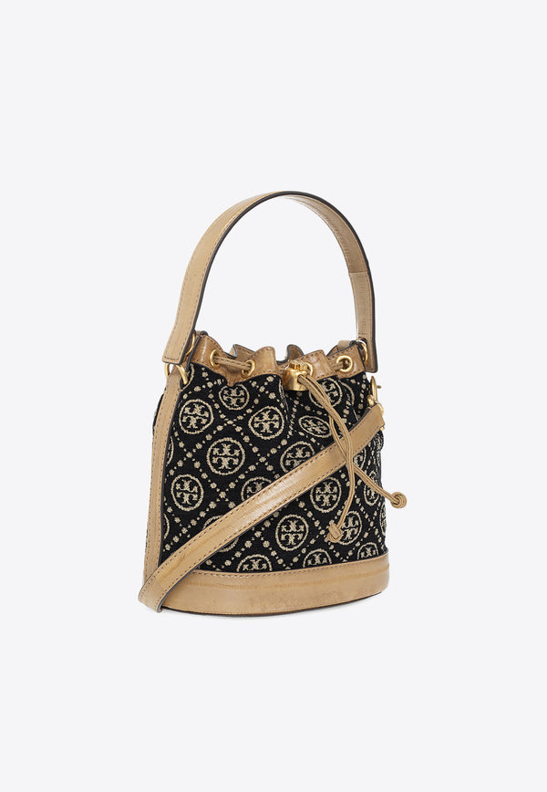 Tory Burch T Monogram Jacquard Bucket Bag Black 86544 0-889