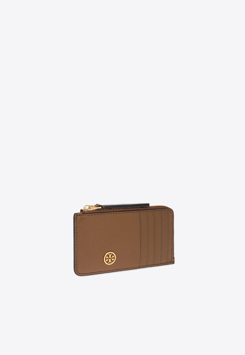 Tory Burch Robinson Top-Zip Cardholder Brown 87162 0-244