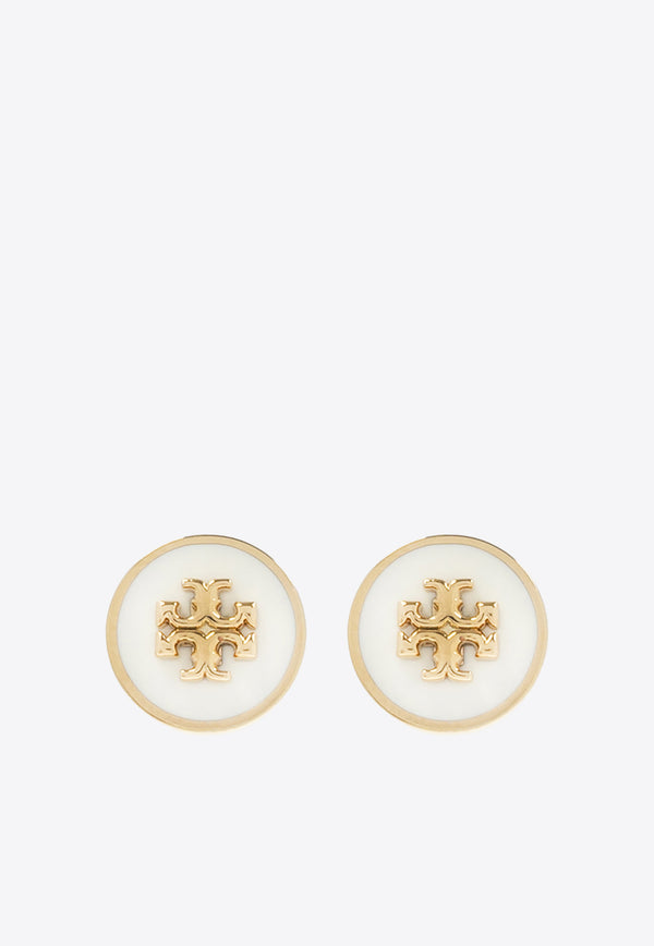 Tory Burch Kira Enamel Circle-Stud Earrings White 90547 0-700