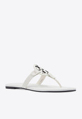 Tory Burch Miller Soft Leather Thong Sandals White 90582 0-104