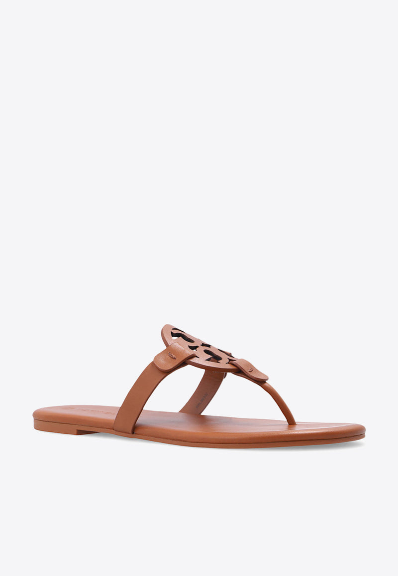 Tory Burch Miller Soft Leather Thong Sandals Brown 90582 0-200